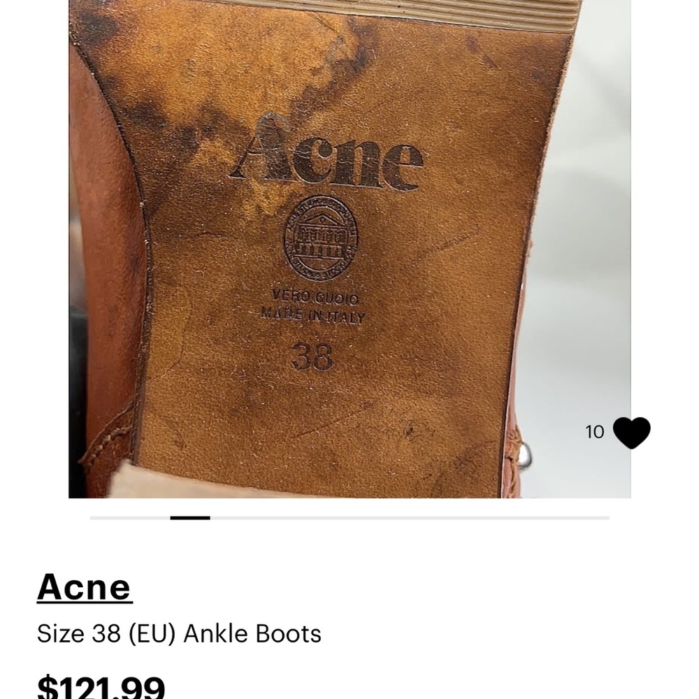 Acne Studios Pistol boot in chestnut brown sz 38 EU; Sz 8 US - Picture 9 of 12